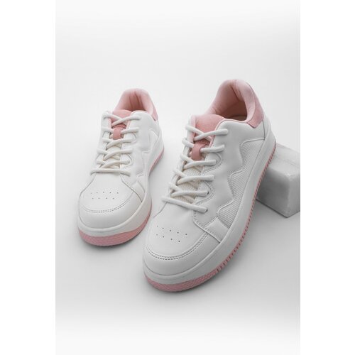 Marjin Women's Sneaker Colored Sole Lace Up Sneakers Ekef Pink Cene