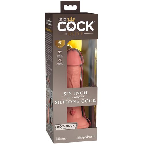 Pipedream King Cock Elite 6" Silicone Dual Density Cock Light Cene