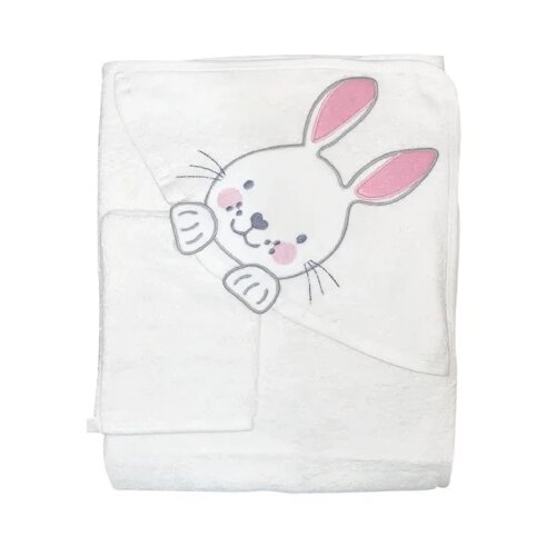 Bebekevi Peškir s kapuljačom i rukavicom zeka - beli ( BEVI1480B ) Cene