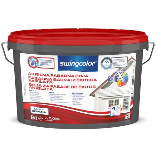 SWINGCOLOR Fasadna barva iz čistega akrilata (barva: bela, 5 l, mat) Cene