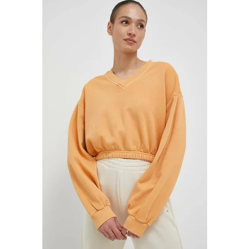 Reebok Classic Bombažen pulover ženska, oranžna barva