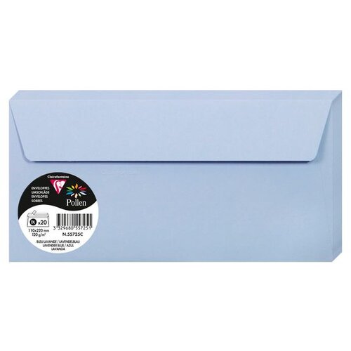 Clairefontaine kuverte Pollen 110x220mm 120gr lavander blue 1/20 Cene