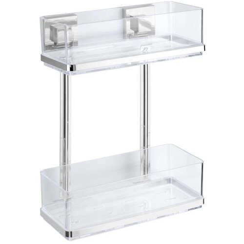 Wenko 22691100-Polica VACUUM-LOC QUADRO ED 25,5x32,5 cm srebrna/sjajni hrom/proziran Slike
