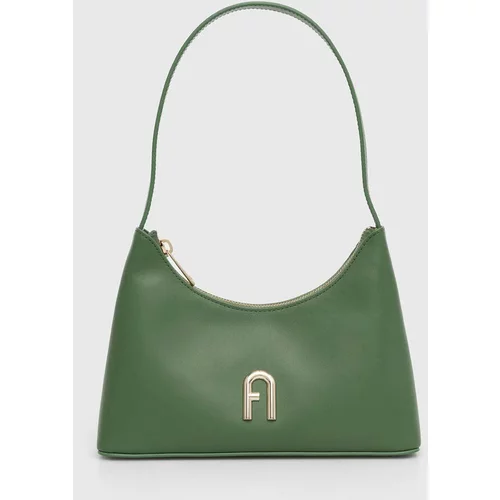 Furla Usnjena torbica zelena barva