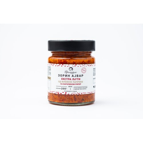 Zora premijum Ajvar od mlevene paprike, Ekstra ljuti, Sa Karolinom Riper, 200 g Slike