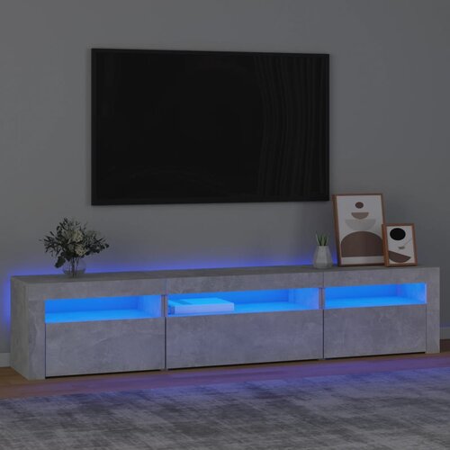 The Living Store TV omarica z LED lučkami betonsko siva 195x35x40 cm - TV Omarica, (21375274) Slike