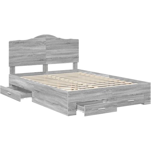  Krevetna konstrukcija s ladicama Siva Sonoma 140 x 190 cm 196 x 143 x 100 cm Slike