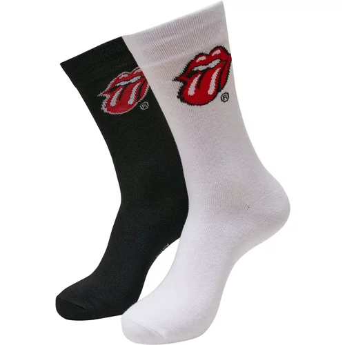 Merchcode Čarape 'Rolling Stones Tongue' krvavo crvena / crna / bijela
