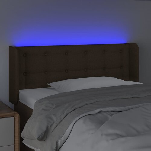  LED uzglavlje tamnosmeđe 83x16x78/88 cm od tkanine Slike