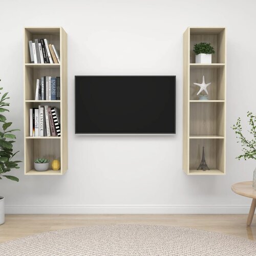 vidaXL Zidni TV ormarići 2 kom boja hrasta sonome od iverice Cijene