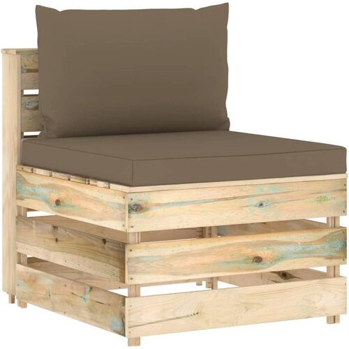 vidaXL Modularna srednja sofa s jastucima od zeleno impregniranog drva Cijene