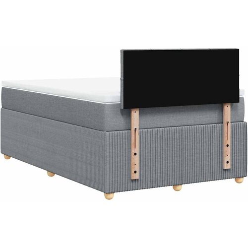  Krevet s oprugama i madrac svjetlosivi 120 x 200cm od tkanine Slike