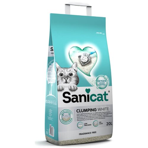 Sanicat posip Clumping White brez vonja 20 l Cene