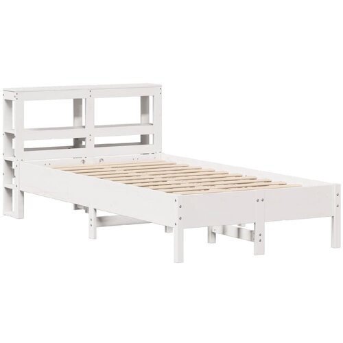 vidaXL Posteljni okvir z vzglavjem bel 90x190 cm trdna borovina, (21304055) Cene