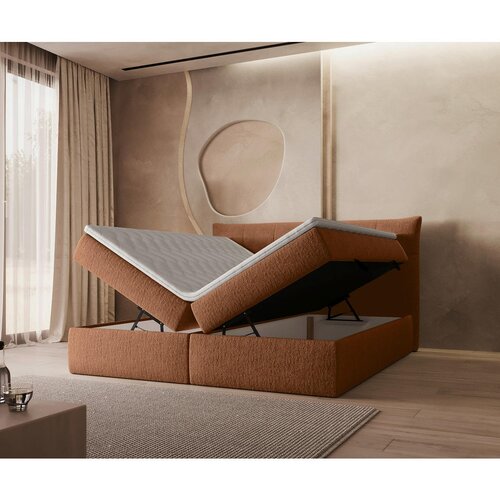 Boxxx POSTELJA Z VZMETNICO 160 cm x 200 cm , tekstil opečnato rjava Slike