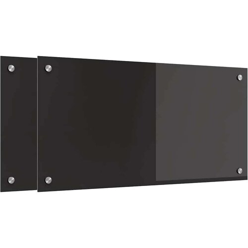 VidaXL Za&amp;scaron;čita za kuhinjo Črna 80 x 40 x 0.8 cm kaljeno steklo Slike