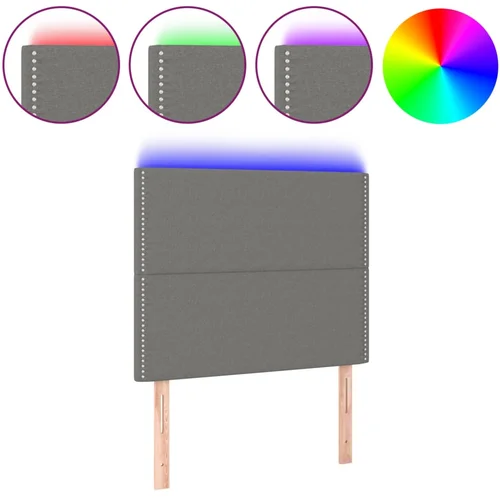 Maison Chic led posteljno vzglavje - vzglavna omarica - nočna omarica temno sivo 80x5x118/128 cm blago, (21710254)