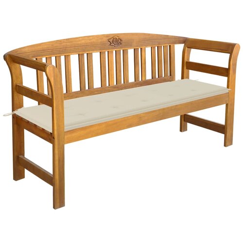 The Living Store Vrtna klop z blazino 157 cm trden akacijev les - Vrtna Klop, (21477508) Slike