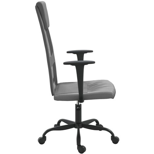  Uredska stolica podesive visine siva od tkanine i umjetne kože Slike