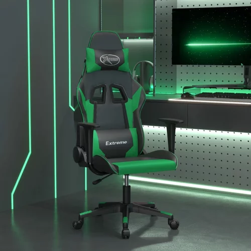 Masažna igraća stolica crno-zelena od umjetne kože