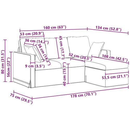 SOFA Crna 178 x 134 x 80 cm Bar&amp;scaron;un Slike