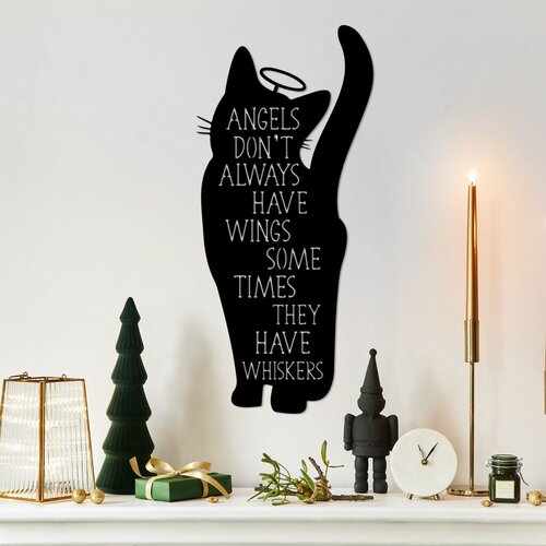Wallity zidna dekoracija Cat 9, 28x60cm, Crna Slike