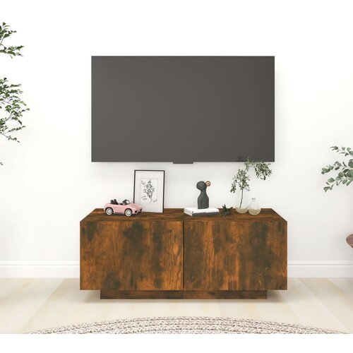 VidaXL TV ormarić boja dimljenog hrasta 100x35x40 cm konstruirano drvo Slike