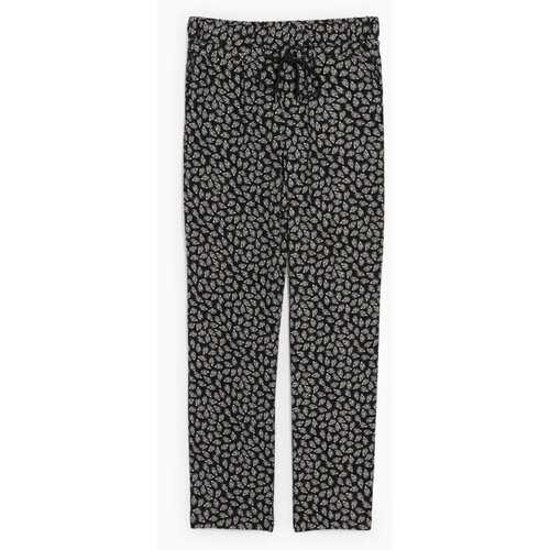 CA ženske pantalone sa printom lišća, crne Cene