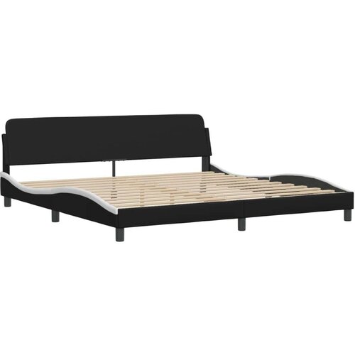  Okvir kreveta LED crno-bijeli 200 x 200 cm umjetna koža Slike