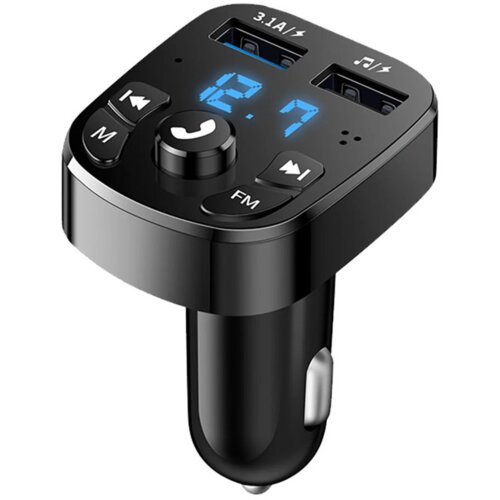  Bluetooth fm transmiter S5 USBx2 crni Cene