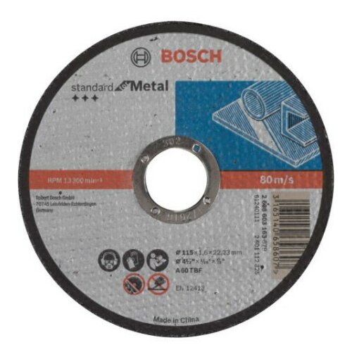 Bosch rezna ploča ravna standard for metal A 60 T BF, 115 mm, 22,23 mm, 1,6 mm ( 2608603163 ) Slike
