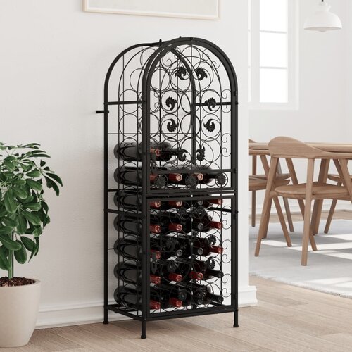  Stalak za vino za 41 bocu crni 45 x 36 x 120 cm kovano željezo Cijene