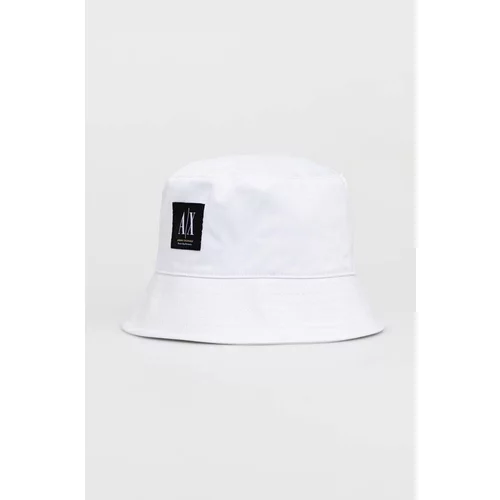 Armani Exchange Bombažni klobuk bela barva