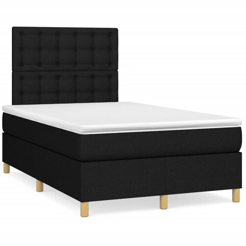 vidaXL Krevet box spring s madracem crni 120 x 190 cm od tkanine Cene