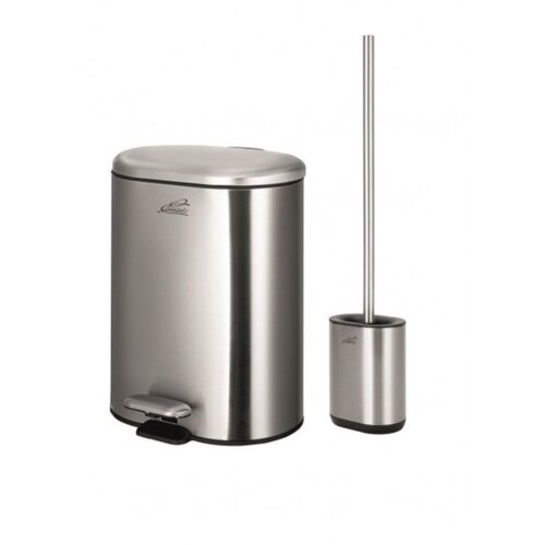 Inter Ceramic Set ovalna kup. kanta 6l soft clo 24x32 i wc četka fr line 11,6x53 inox Cene