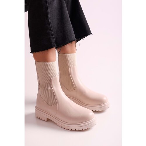 Shoeberry Women&amp;#039;s Neira Beige Skin Boots Beige Skin Slike