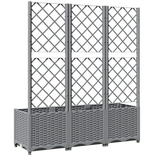  Vrtna sadilica s re&amp;scaron;etkom svjetlosiva 120 x 40 x 136 cm PP Slike