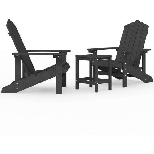 vidaXL Vrtne stolice Adirondack sa stolićem HDPE antracit Cene
