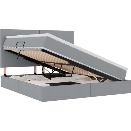  Krevet s od storage Svijetlo siva 160 x 200 cm Lažna koža Slike