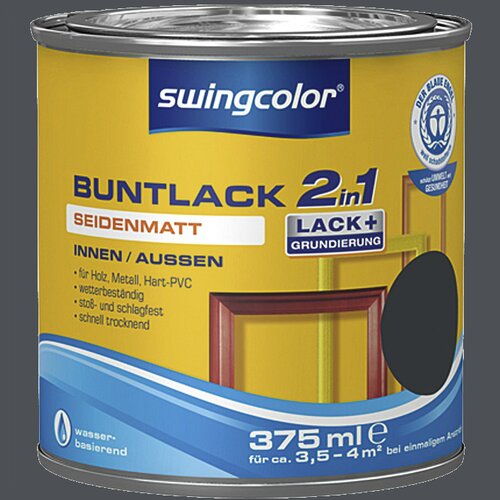 SWINGCOLOR Akrilni barvni lak (svilenkasto mat; barva: antracit-siva; 375 ml) Slike