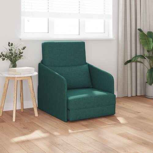 vidaXL Tlačni kavč 2-v-1 Temno zelen 65x80x83 cm Blago Cene