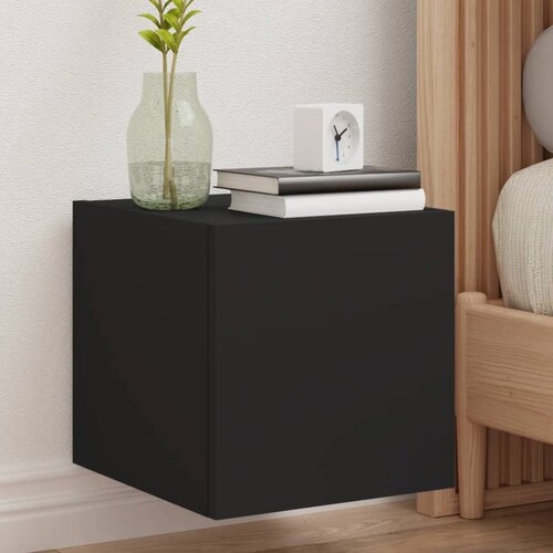  The Living Store Stenske TV omarice z LED lučkami 2 kosa črna 30,5x35x30 cm - TV Stenska Omarica, (21555302) Slike