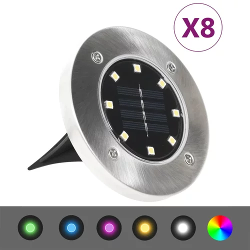  Solarne podne svjetiljke s LED žaruljama 8 kom boje RGB