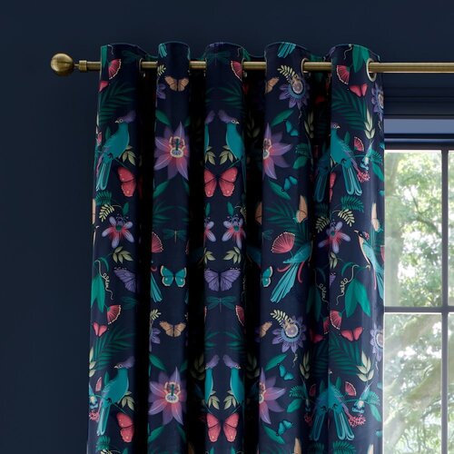 Catherine Lansfield Modre zavese v kompletu 2 ks 229x229 cm Mya &amp;ndash; Slike