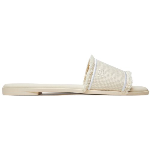 Tommy Hilfiger Natikači Fringe Canvas Flat Sandal FW0FW08908 Bež Cene