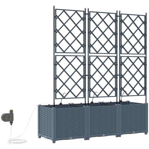  Vrtna saksija 3 pcs Svijetlo siva 120 x 40 x 142 cm Plastika Slike