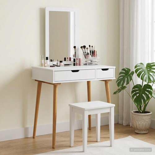  Set toaletnog stolića FAUSKE 2 kom. Bijela 76 x 50 x 143 cm Cene