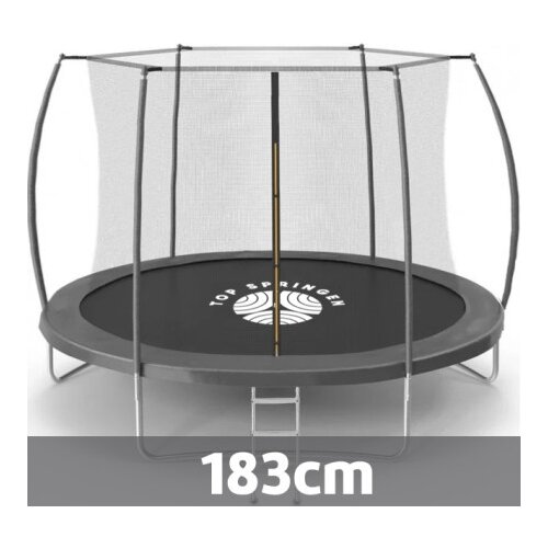 Top Springen ba&amp;scaron;tenska trambolina 183 cm Sport Line SL183SIL sa unutra&amp;scaron;njom mrežicom i merdevinama u sivoj boji Slike