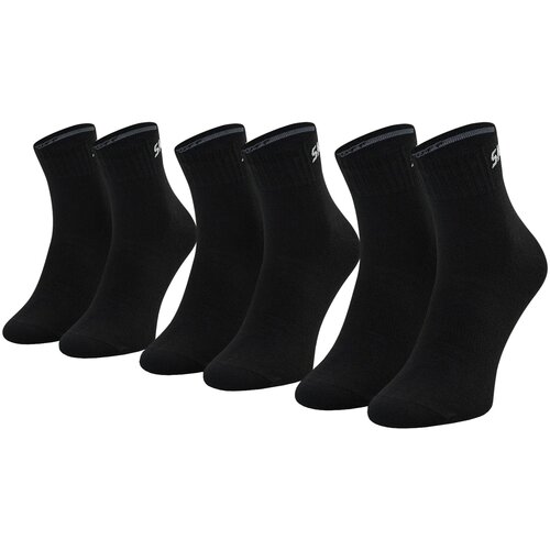 Skechers 3PPK Unisex Mesh Ventilation Quarter Socks Crna Slike