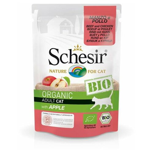 Schesir bio hrana u kesici za mačke - govedina, piletina i jabuka, 85gr Cene